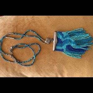 Tiny Beaded Shades of Blue with Silver Details